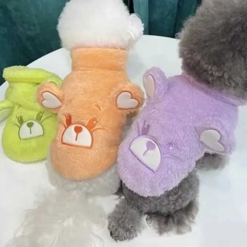 Ropa de lana suave para perros, abrigo de dibujos animados más grueso para mascotas, chaquetas cálidas para cachorros de Yorkshire, Chihuahua, Otoño e Invierno - imagen 4