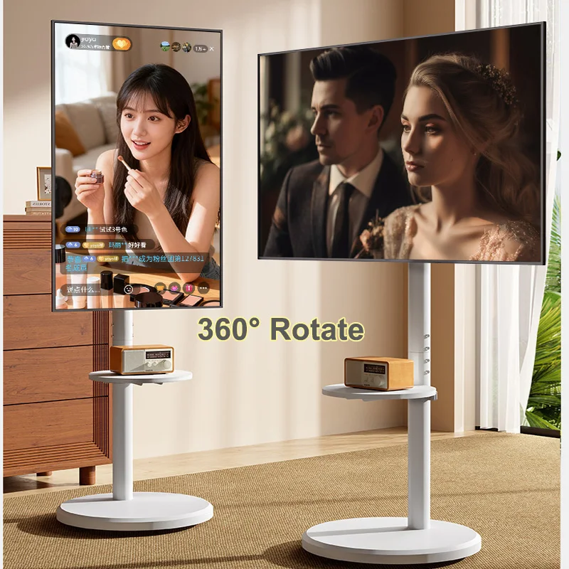 Carro de TV con ruedas para monitores LED OLED de 10-42 pulgadas, soporte de suelo para TV portátil de altura ajustable con capacidad para hasta 66 libras, máx. VESA 200x200mm