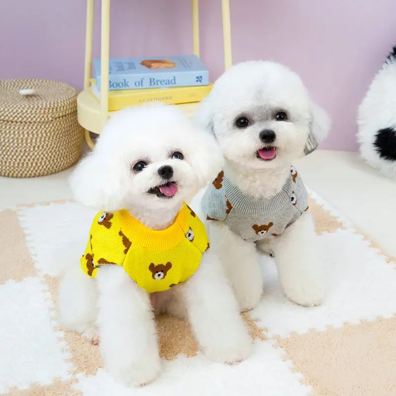 Suéter para perros pequeños y medianos, cárdigan con patrón de oso y gato, ropa para Chihuahua y galgo, abrigo, disfraz - imagen 4