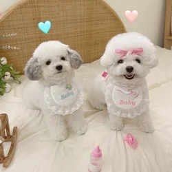 Bufanda de tela con lazo para perros pequeños y gatos - decoracion