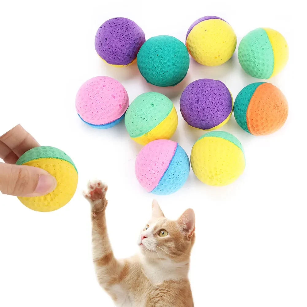 5 uds. Bolas de látex para gatos, juego colorido para gatos/juego, gatos coloridos para mascotas, juego de pelotas de látex para gatos, juego para masticar suave - imagen 2