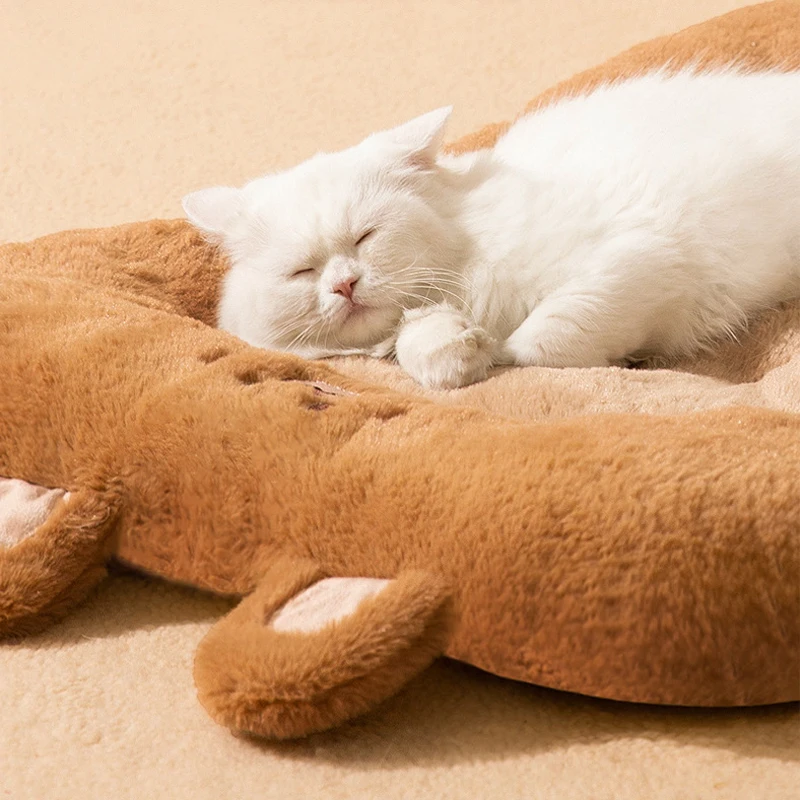Alfombrilla de cama para gatos con autocalentamiento, alfombrilla bonita de franela suave y algodón, cómoda para gatos en interiores, adecuada para gatos y cachorros - imagen 3