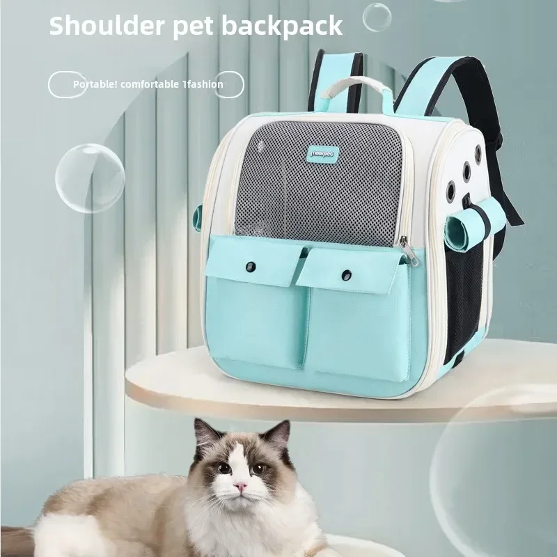 Bolsas para mascotas, bolsa de tela Oxford de gran capacidad para gatos, mochilas portátiles, mochila para gatos, transportador de mascotas - imagen 3