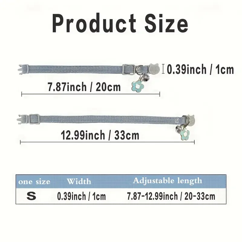 Placa de identificación personalizada para mascotas, colgante de flor de pana ajustable, Collar con etiqueta de identificación para gatos, Collar de cuello separable para perros pequeños, cachorros y gatitos - imagen 4