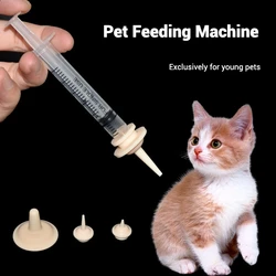 Alimentador con tetina y jeringa de silicona para gatitos y cachorros