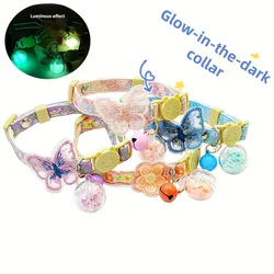 Collar luminoso para gato diseño mariposa floral – interior y exterior