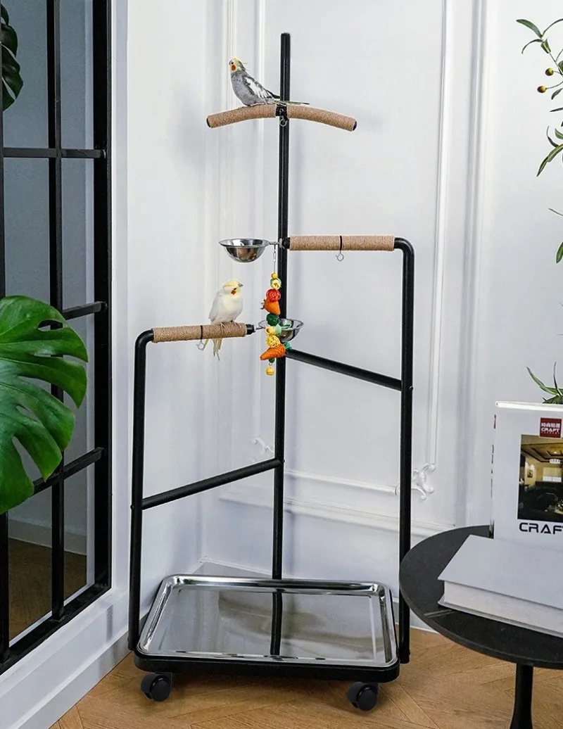 Soporte montado con jaula de entrenamiento para loros