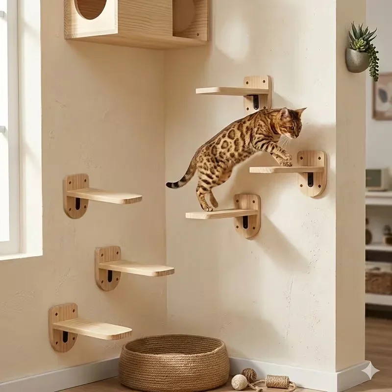 Árbol minimalista de pared para gatos, parque aéreo integrado en casa - imagen 3