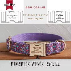 MUTTCO Collar perro hebilla metal personalizado placa identificación