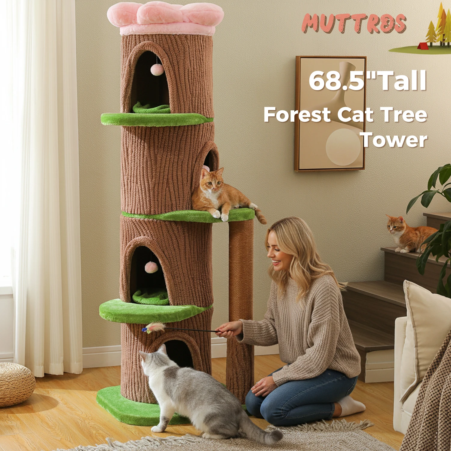 Cama en forma de flor para gatos