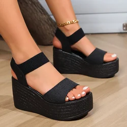 Sandalias de cuña pastel mujer – Suela gruesa impermeable estilo verano
