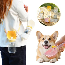 Botella de agua portátil para perros – Bebedero y comedero con correa