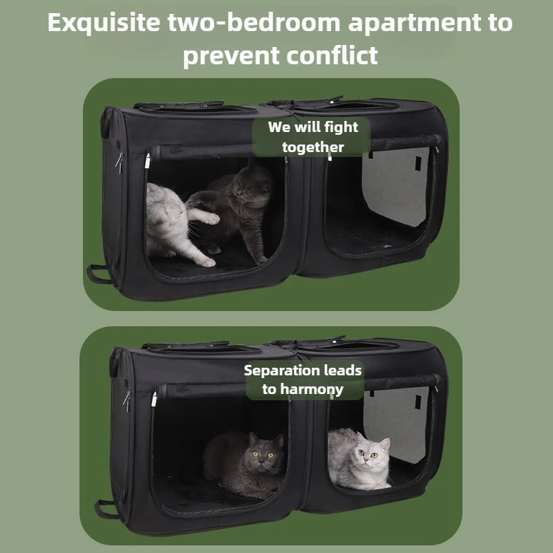 Transportadores de coches plegables, jaulas para perros, carreras de gatos, transporte de viaje, jaulas portátiles para gatos, coches para llevar perros transpirables, suministros para mascotas al aire libre - imagen 2