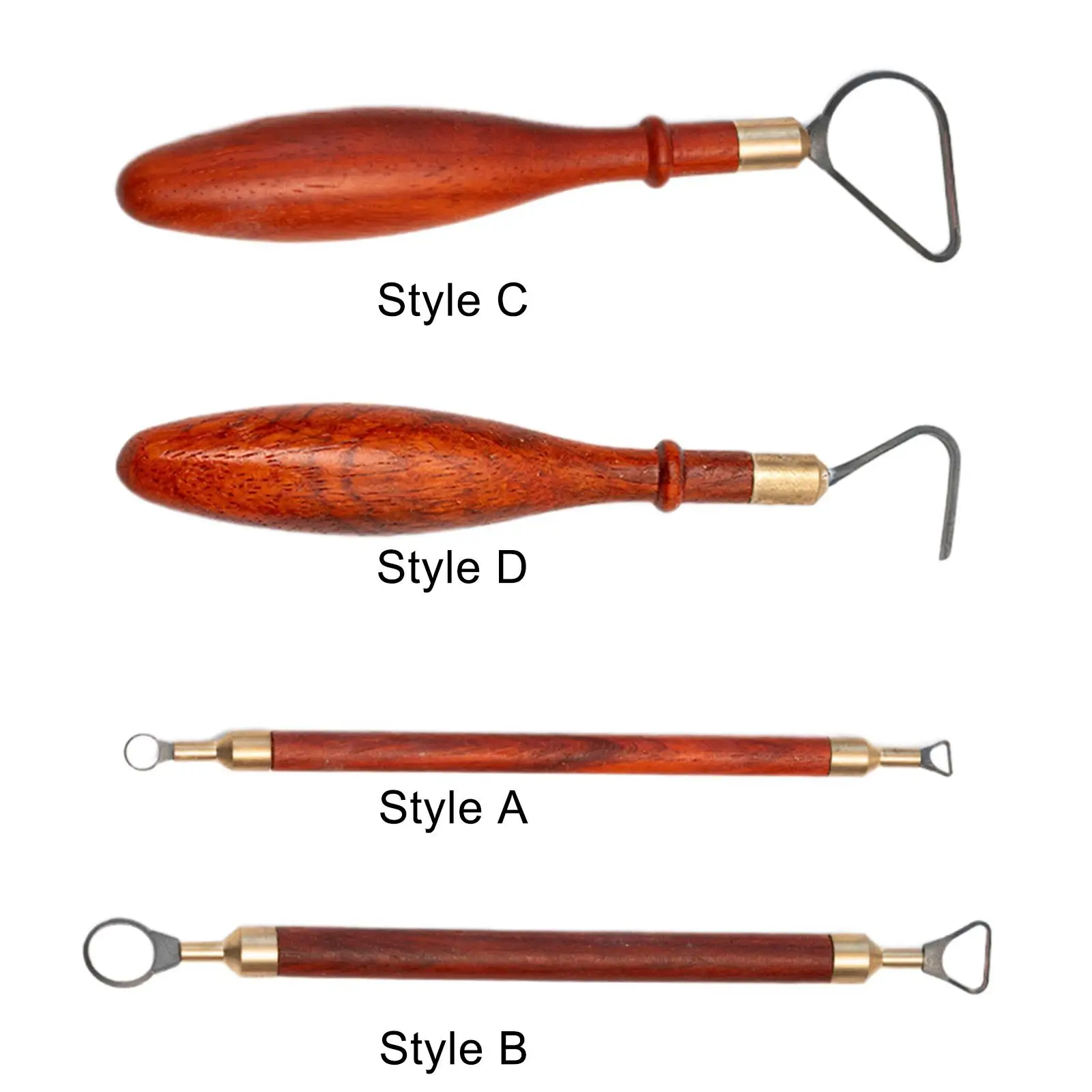 Pottery Cup Handle Shape Tool Portable with Wooden Handle Model Making Teacup Mug Handle DIY Pottery Tool Pottery Carving Tool