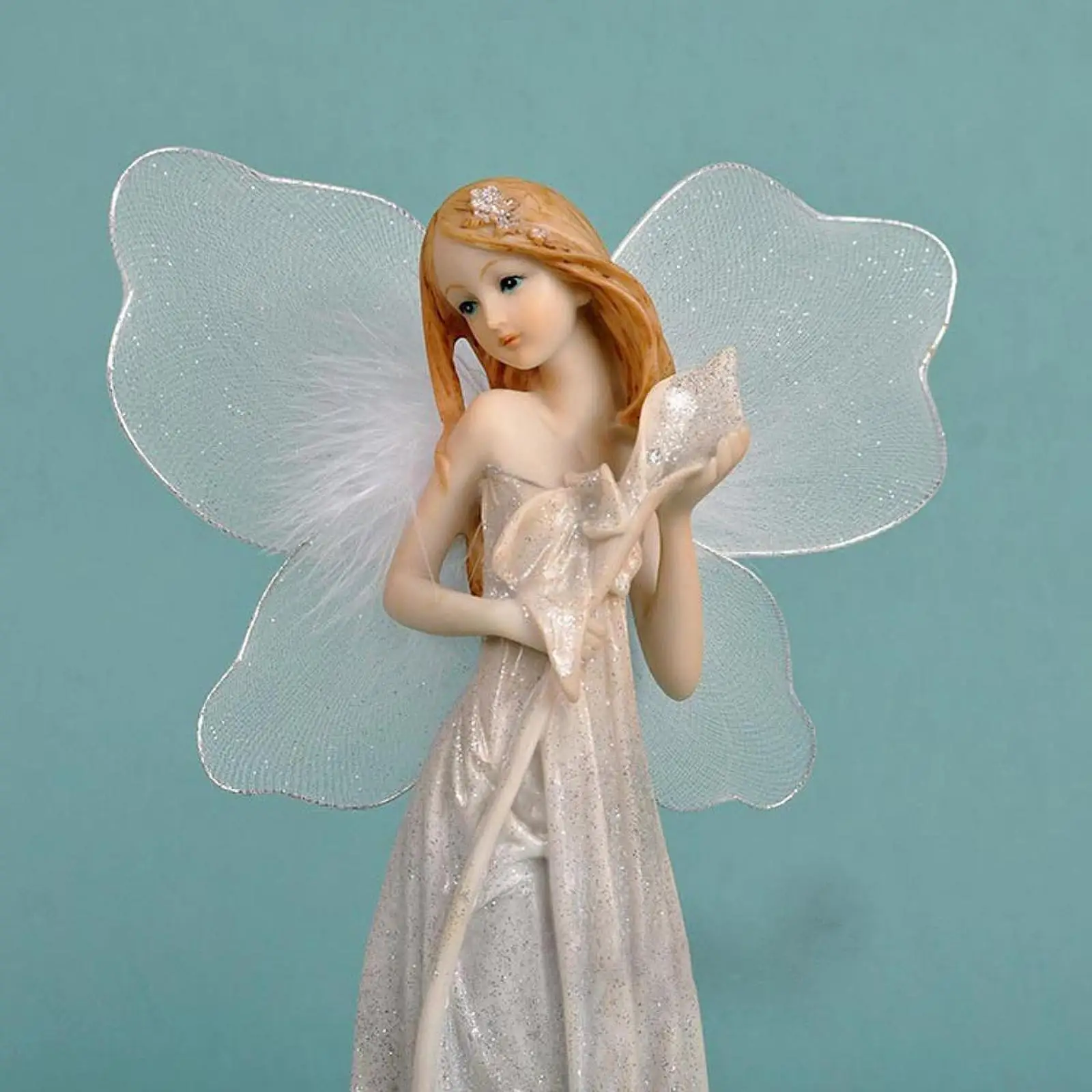 Fairy Statue Decorative Figurine European Style Tabletop Ornament Sculpture for Desk Entrance Table Centerpiece Shelf
