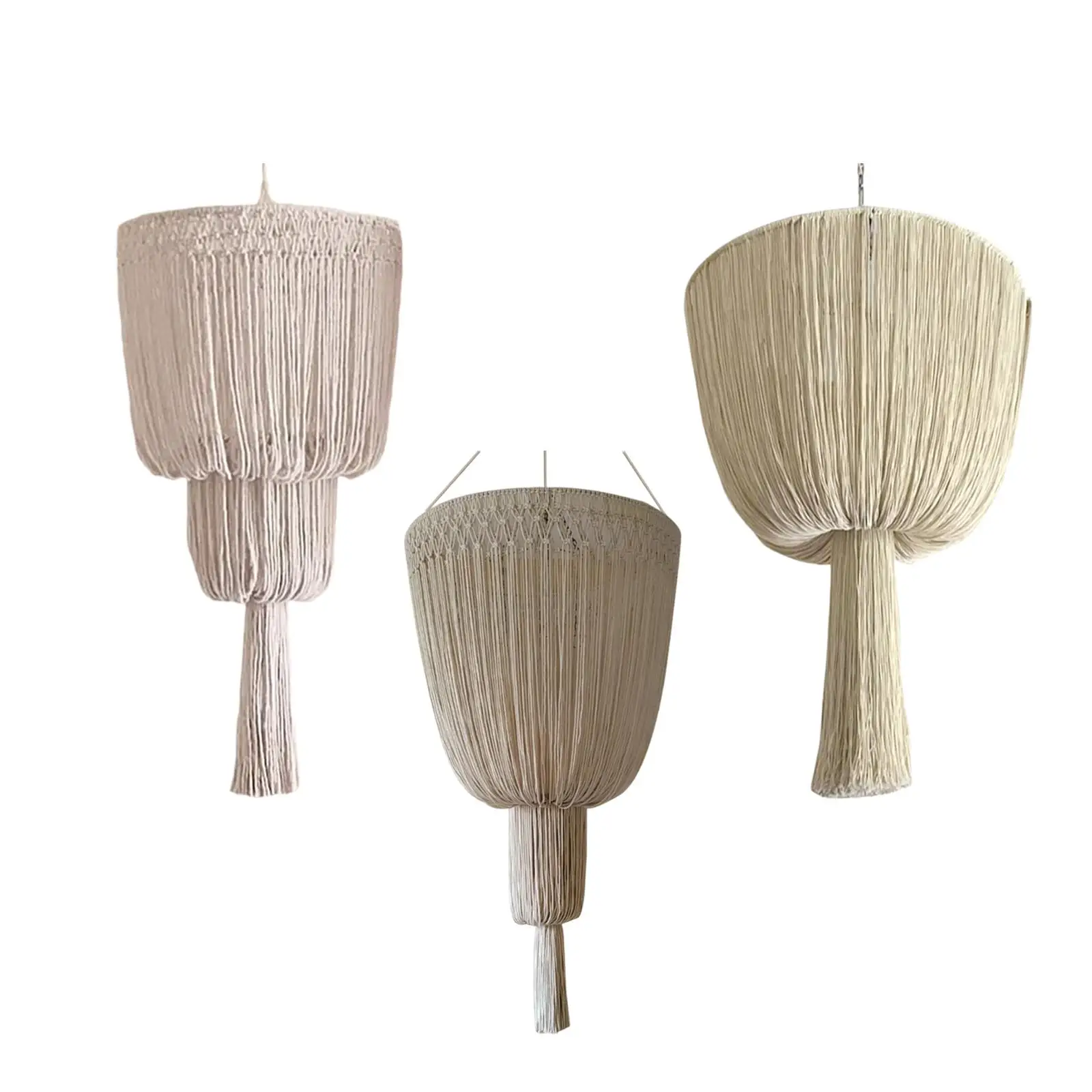 Pantalla tejida de repuesto, pantalla de lámpara de macramé, cubierta de luz colgante, pantalla de luz colgante - imagen 2