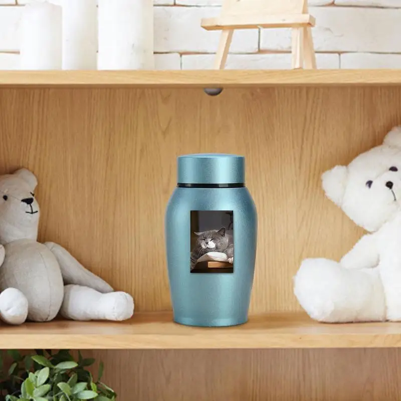 Urna de cremación de acero inoxidable para mascotas, soporte para cenizas conmemorativas para perros, gatos y perros, suministros funerarios - imagen 5
