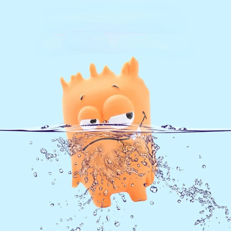 Juguete masticable para perros, bola chirriante para el cuidado de los dientes, monstruo de ojos grandes de dibujos animados, goma de látex, entrenamiento interactivo para cachorros, suministros para perros - imagen 5