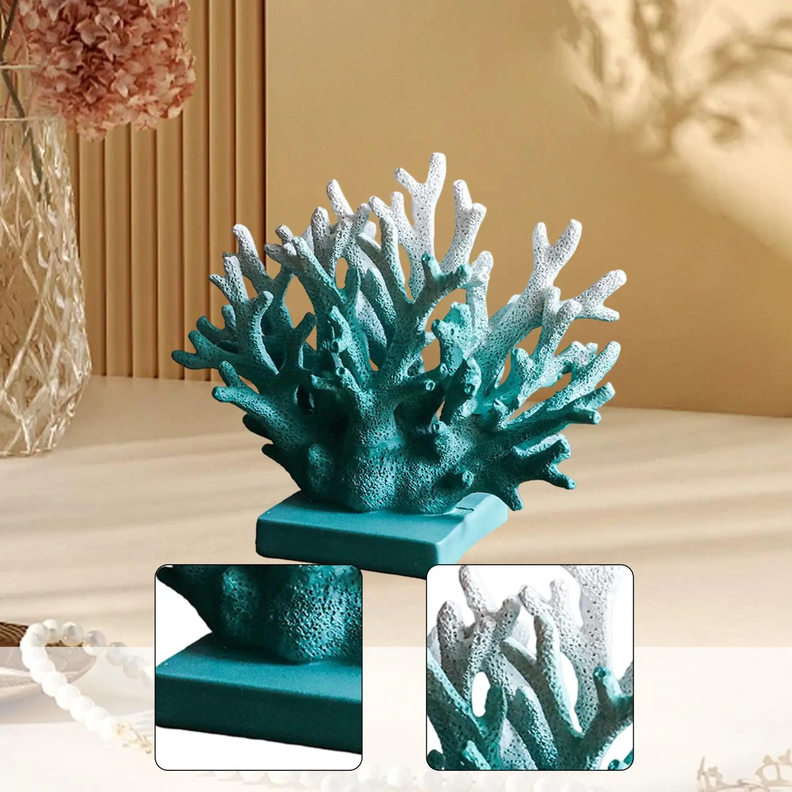 Arte coral resina náutico – Decoración para escritorio - imagen 3
