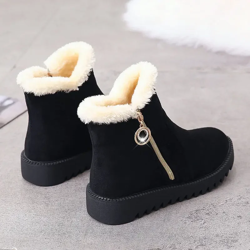 Botas De nieve cálidas De algodón para Mujer, botines De felpa a la moda, informales, 2024 - imagen 2