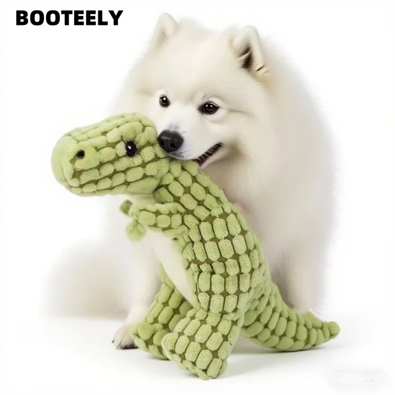 Nuevo perro masticar relleno divertido dinosaurio forma gatos lana de maíz juguete Vocal aplicar al entrenamiento ejercicio simulación Animal Chihuahua juguetes