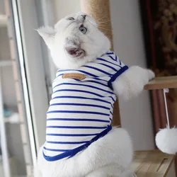 Chaleco rayado de verano para perros pequeños y gatos
