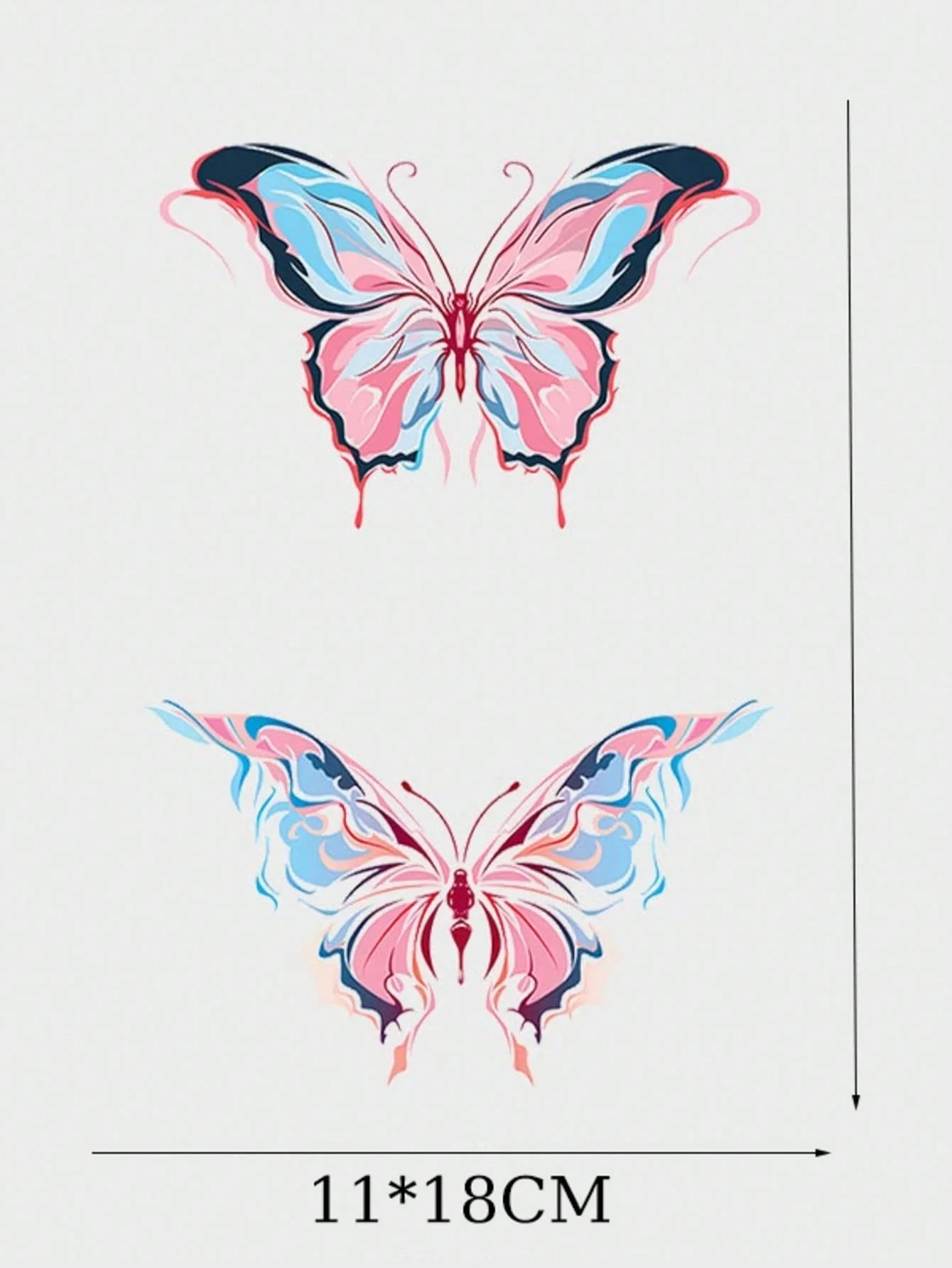 Pegatinas de tatuaje mariposa-impermeables y duraderas Y2K, uso humano - imagen 3