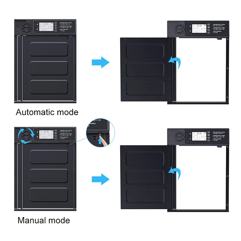 Puerta para pollos con sincronización automática, puerta para mascotas de aleación de aluminio, puertas solares sensibles a la luz para gallinero, puertas para gallinero por inducción - imagen 5