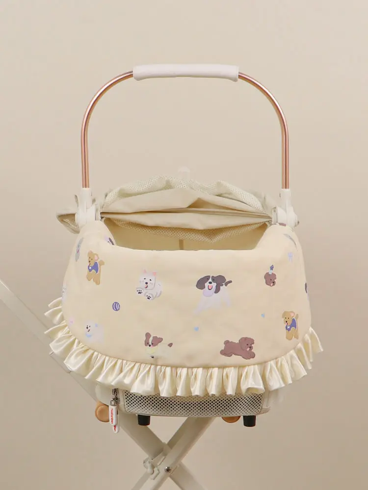 Cochecito para mascotas, toalla antisuciedad, estilo lindo de lujo, alfombrilla para cochecito de perros y gatos, almohada impermeable, productos para mascotas de 2 lados, suministros, accesorios - imagen 5