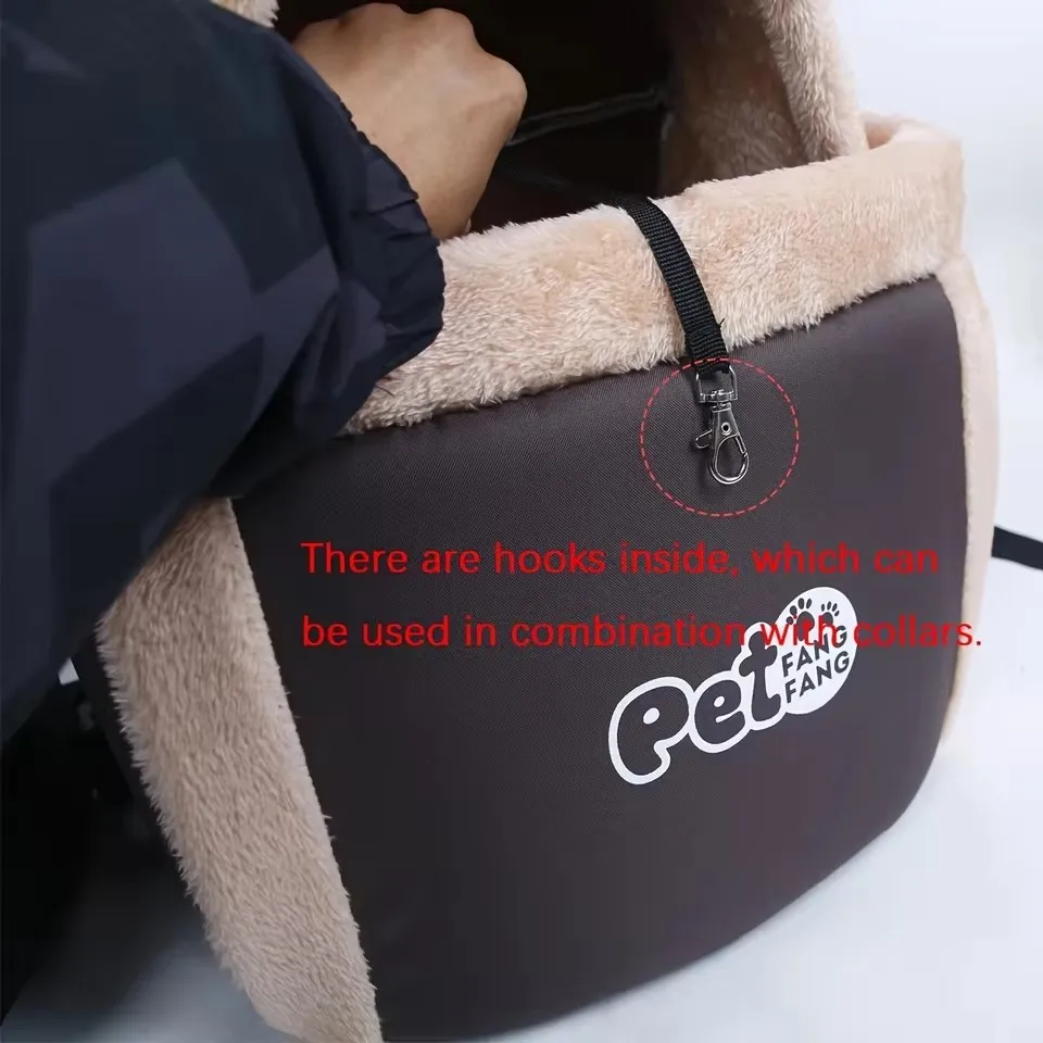 Bolsa de pecho portátil para mascotas, mochila frontal de hombro para gatos, perros, gran capacidad, suave, transpirable, para viajes al aire libre, manos libres - imagen 3