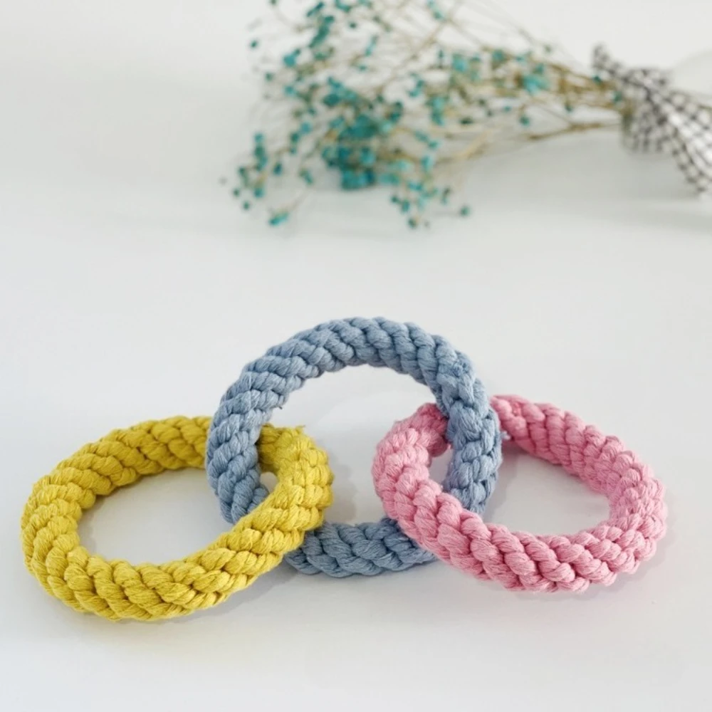 Juguetes de algodón para perros, juguetes para masticar para cachorros, juguete con nudo de cuerda, juguetes trenzados duraderos para perros, Limpieza de dientes, cuerda de hueso trenzada, productos para mascotas - imagen 5