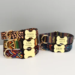 Collar étnico para perro con placa grabada - Varios tamaños