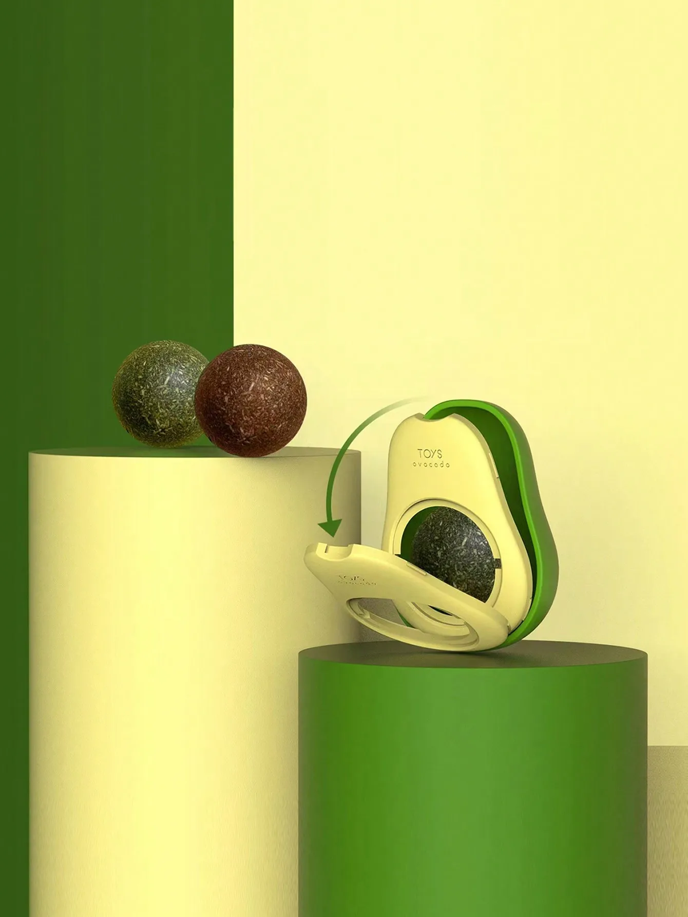 Juguete 3 en 1 para gatos con aguacate y hierba gatera salud dental - imagen 2