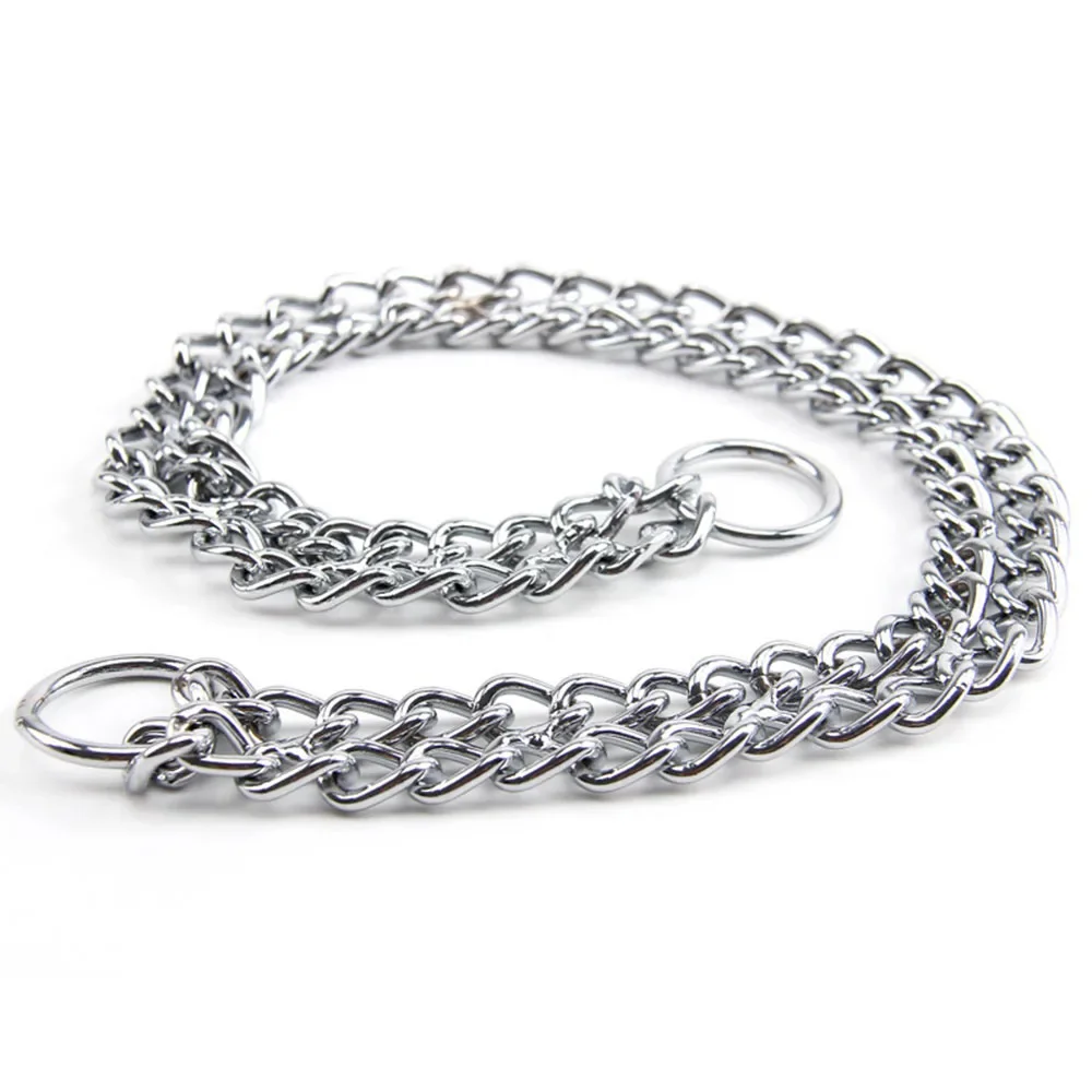 Collar cadena para perro entrenamiento doble fila acero inoxidable - imagen 4