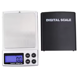 Báscula Digital de 500g y 0,01g, báscula de bolsillo de alta precisión, plataforma de acero inoxidable, joyería, balanza de peso de diamante