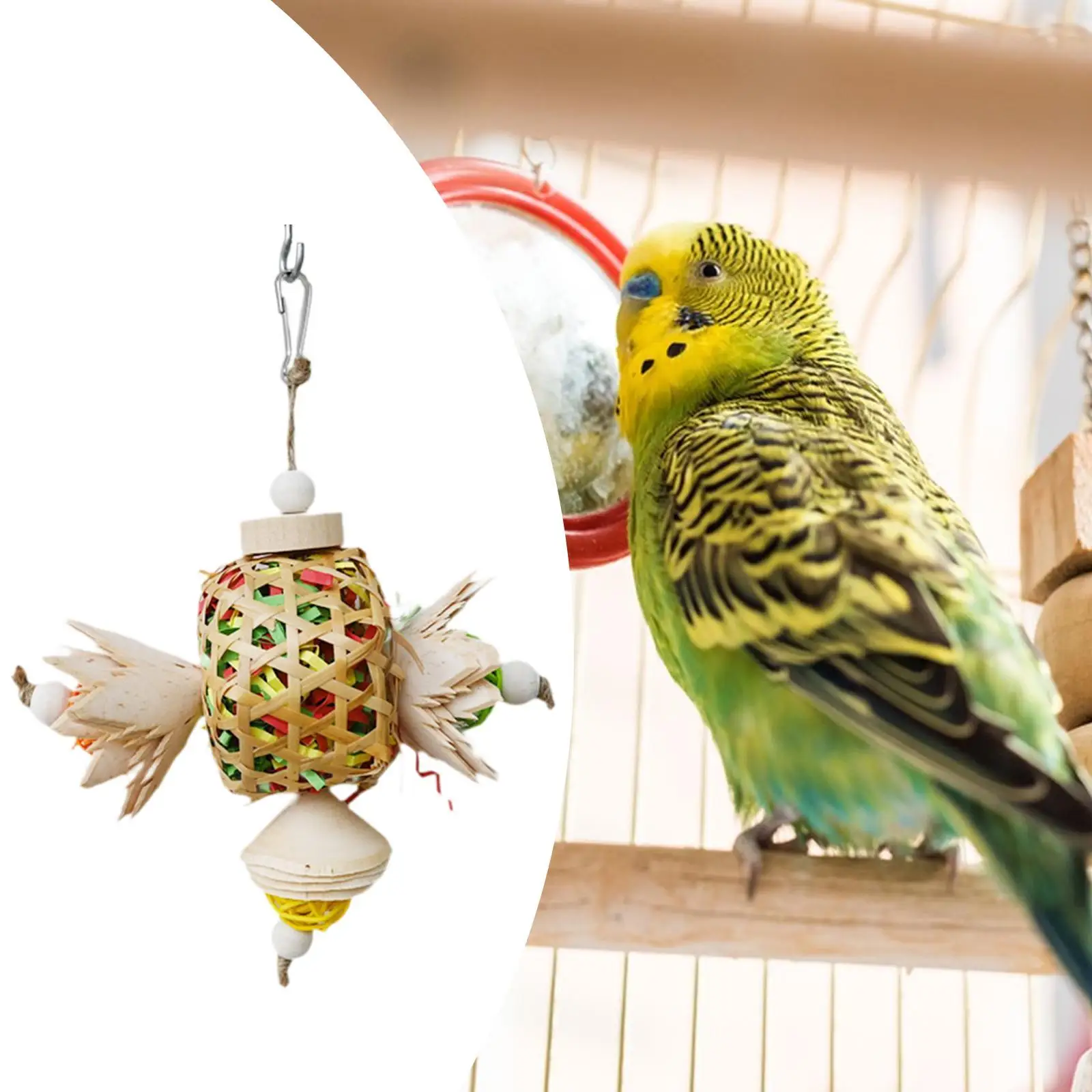Chew Toy Fun Playing Hanging Playing Exercise Cage Accessory Cage Decorated for Cockatoos Lovebird Cockatiels Conures Budgie