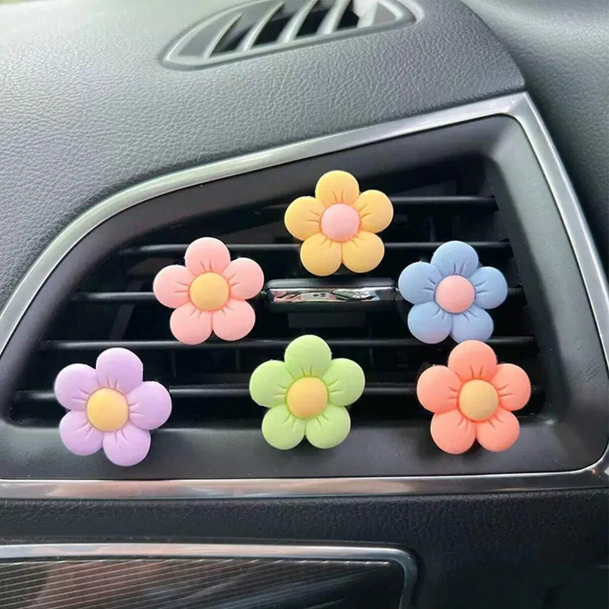 Decoraciones creativas lindas con flores para aire acondicionado coche - imagen 3