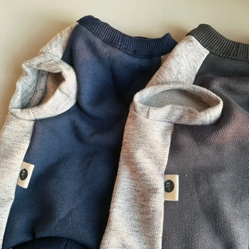 Sudadera de tela de trabajo de parche de moda para gatos machos en primavera azul primavera Abrigo gris Sphynx Cat Camiseta de algodón para gatitos - imagen 5