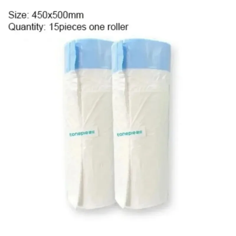 Tonepie-bolsa de basura para inodoro de gatos, 1 rodillo, 15 Uds., caja de arena automática para gatos, accesorios, productos de limpieza para mascotas - imagen 5