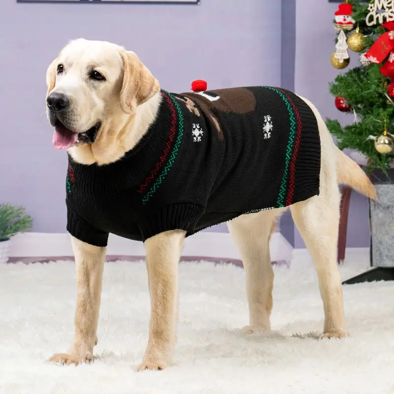 Suéter navideño para perro, ropa para perro a rayas con estampado de alce y Papá Noel, abrigo de invierno para perro, ropa para perro Chihuahua, Bulldog Francés, perro salchicha - imagen 4