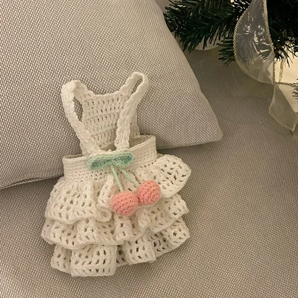 Chaleco de ganchillo para mascotas, falda esponjosa de lana para perro maltés, ropa de Yorkshire, vestido para cachorros, vestidos para perros pequeños - imagen 2
