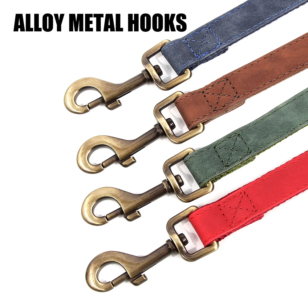 Correa para perro de 4,5 pies, cuerda de cuero PU de 9 colores, correas acolchadas de nailon para perros pequeños, medianos y grandes, correa para caminar, cuerdas de plomo para perro - imagen 4