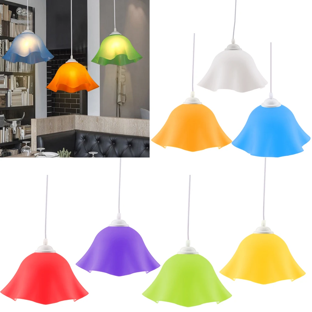 Lámpara de araña de PVC con forma de flor moderna, pantalla de luz de techo, cubierta de sombra, accesorio de iluminación colgante, decoración para el hogar, Bar y cafetería, 7 colores - imagen 2