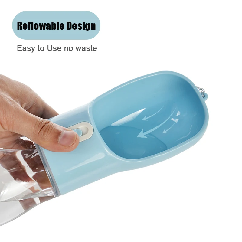Botella de agua portátil para perros pequeños y grandes, tazón para beber para cachorros de viaje al aire libre, dispensador de agua, suministros para Chihuahua y Pug - imagen 4