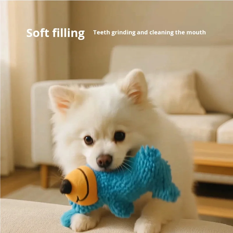 Fregona de peluche chirriante de dibujos animados para perros, juguete a prueba de masticar para cachorros, perros pequeños, Ideal para el hogar, tiempo de juego, regalo de cumpleaños - imagen 3