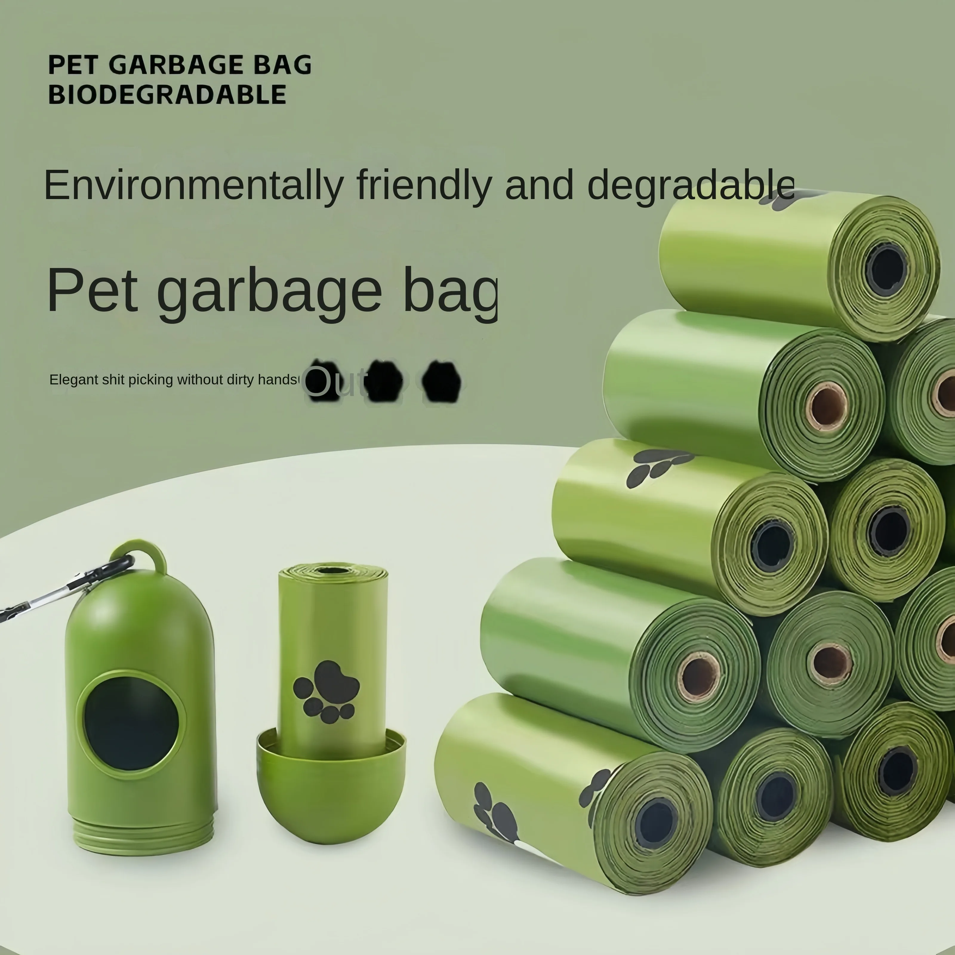 Bolsa para excrementos de perros Pat, protección del medio ambiente, bolsa para excrementos de perros y gatos degradable, bolsa para excrementos de limpieza al aire libre, suministros para mascotas limpias al aire libre - imagen 3