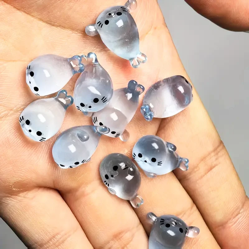 Figuras de focas que brillan en la oscuridad – Miniaturas decorativas de resina - imagen 5