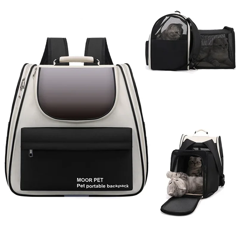 Bolsa para mascotas y gatos, mochila portátil extendida de gran espacio, Universal en todas las estaciones, suministros plegables para mascotas, mochila de viaje para gatos - imagen 5