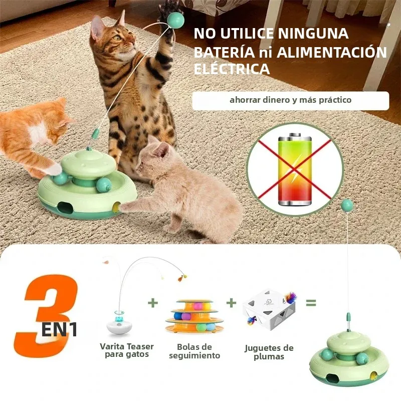 Pelota interactiva de juguete para gatos, Teaser, columpios grandes de alta frecuencia, juguetes para gatitos, juguetes para jugar juntos, accesorios para gatos que se desmontables - imagen 3