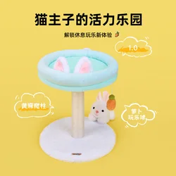 Estructura de escalada vertical para gatos de interior con nido
